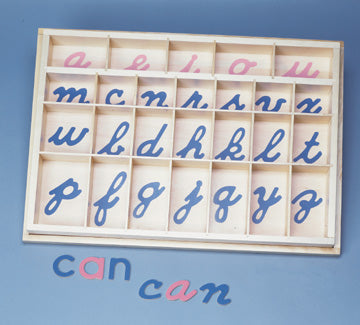 Writing: Cursive Large Alphabet Box OnlyPink Vowels, Blue Consonants 