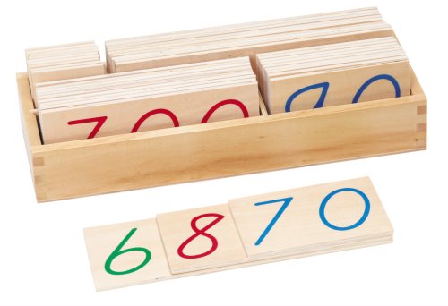 Wooden Large Decimal System Number Cards & Box