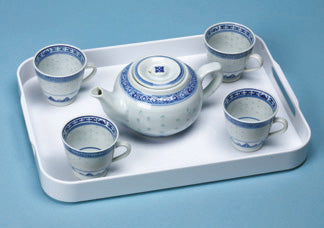 Pouring: Traditional Chinese Rice Pattern Tea Set (No Tray)