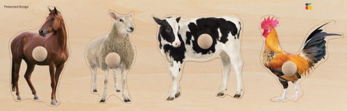 Baby/Toddler Puzzle: Giant Knobs Photo Images-Farm Animals
