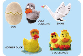 3-D Felt The Ugly Duckling Finger Puppet Storytelling Set 