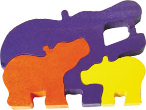 Toddler Puzzle: Hippo Family Beginner Puzzle 
