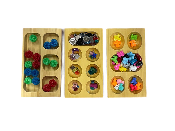 Sequential Wood Sorting Trays & Accessories Kit